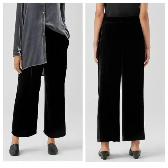 NWT Eileen Fisher Velvet Wide Leg Pants size Large - Picture 1 of 11